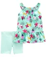 Carter's Set 2 piese Tricou si pantaloni scurti Flori foto