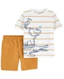 Carter's Set 2 piese Tricou si pantaloni scurti Hipopotam foto