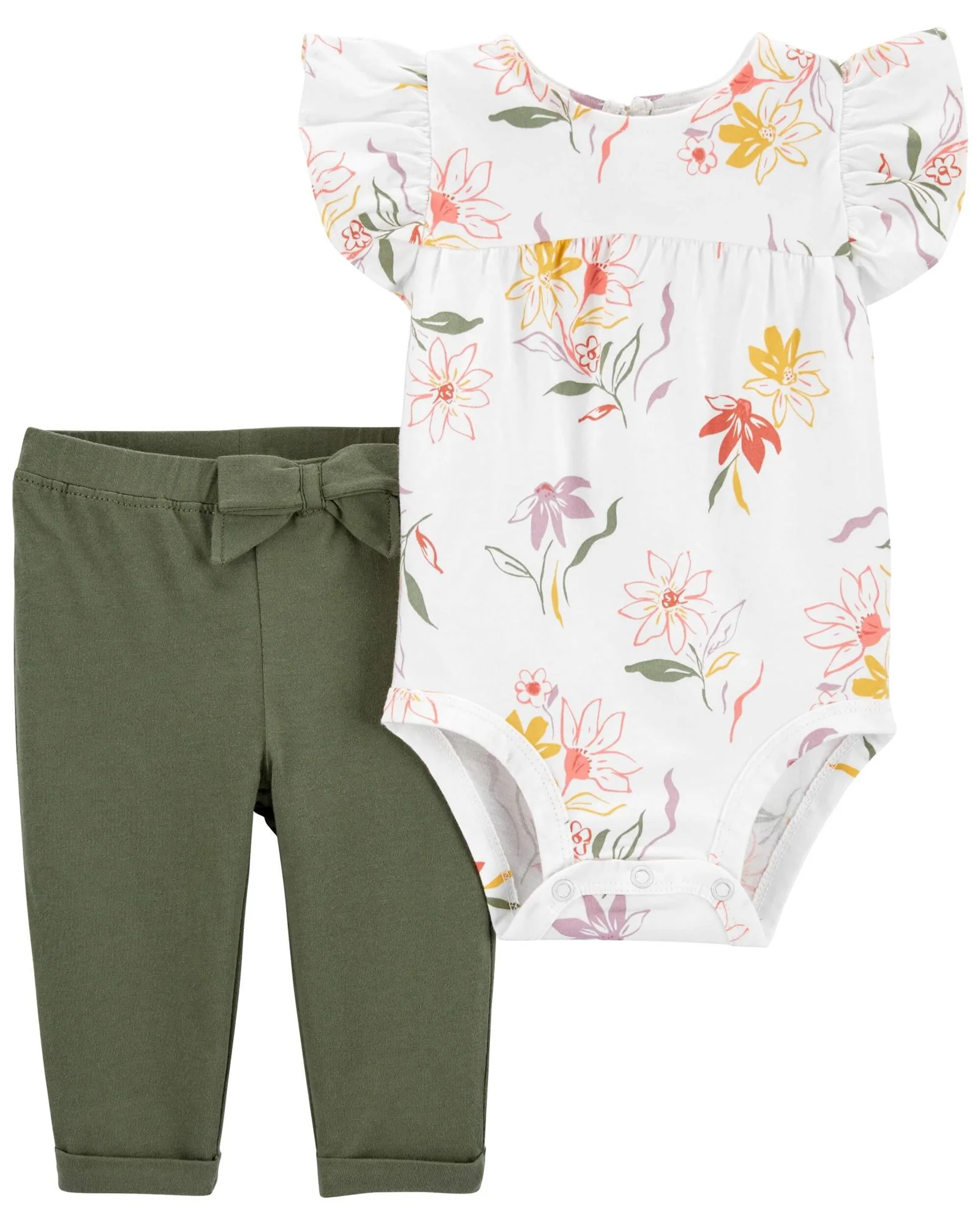 Carter's Set 2 piese Body si pantaloni Flori