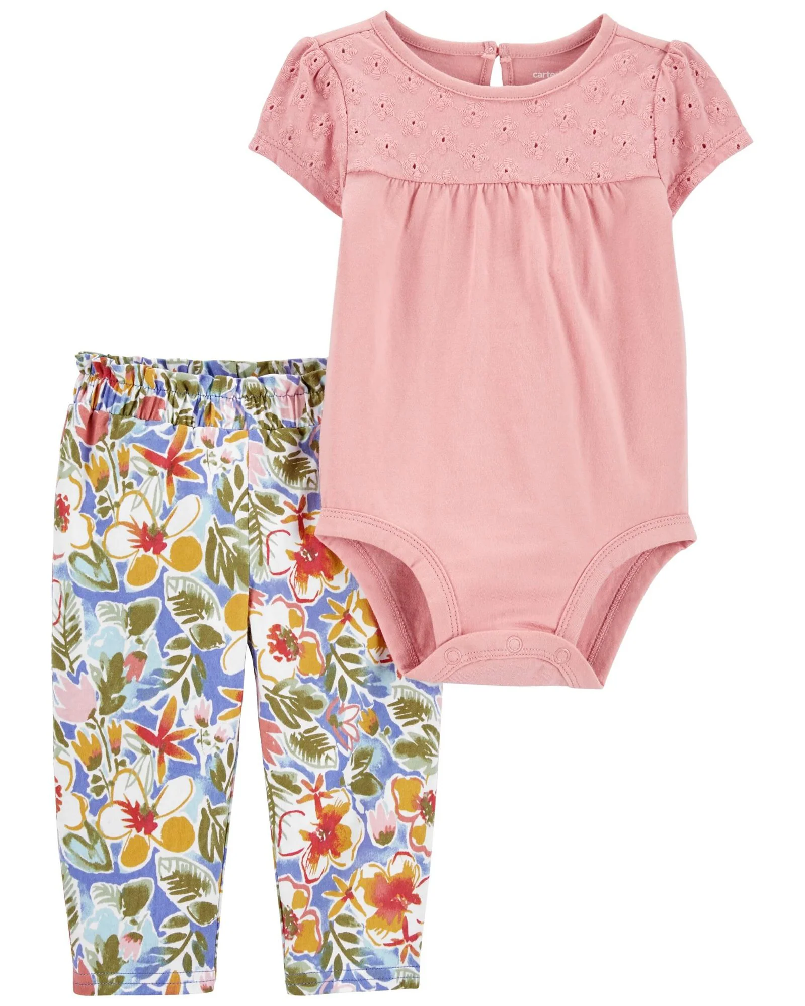 Carter's Set 2 piese Body si pantaloni Flori