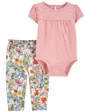 Carter's Set 2 piese Body si pantaloni Flori