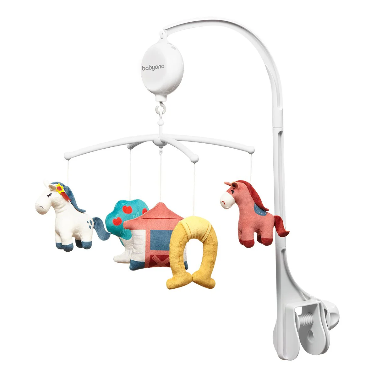image for Карусель для детской кроватки с электронным музыкальным механизмом BabyOno Horses foto