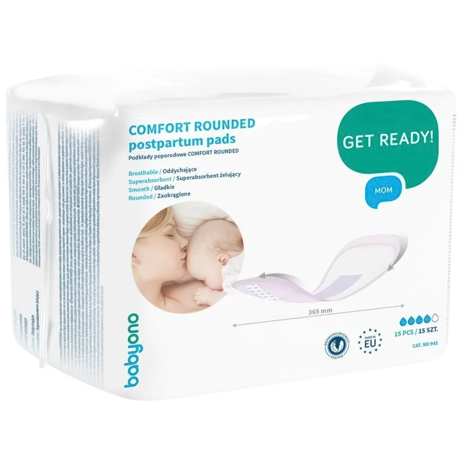 Absorbante dupa nastere BabyOno Comfort Rounded New, 15 buc foto