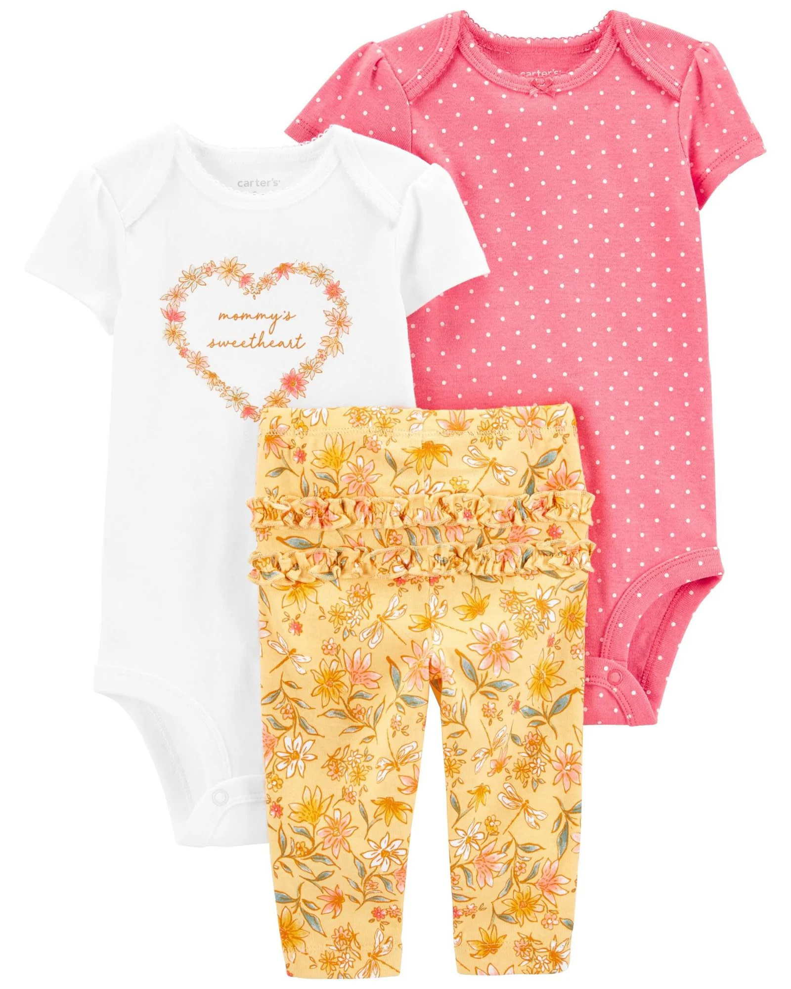 Carter's Set 3 piese Pantaloni si 2 body Flori foto