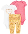 Carter's Set 3 piese Pantaloni si 2 body Flori