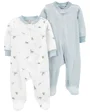 Carter's Set 2 pijamale cu fermoar reversibil Animale foto