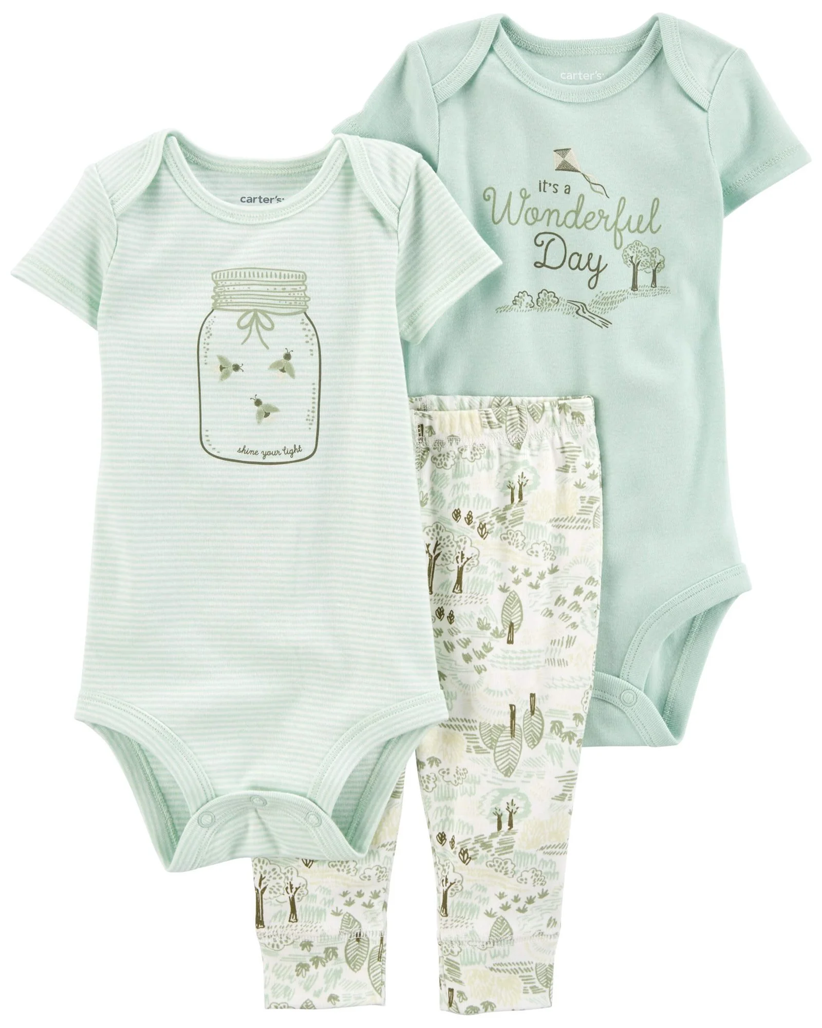 Carter's Set 3 piese Pantaloni si 2 body Licurici foto