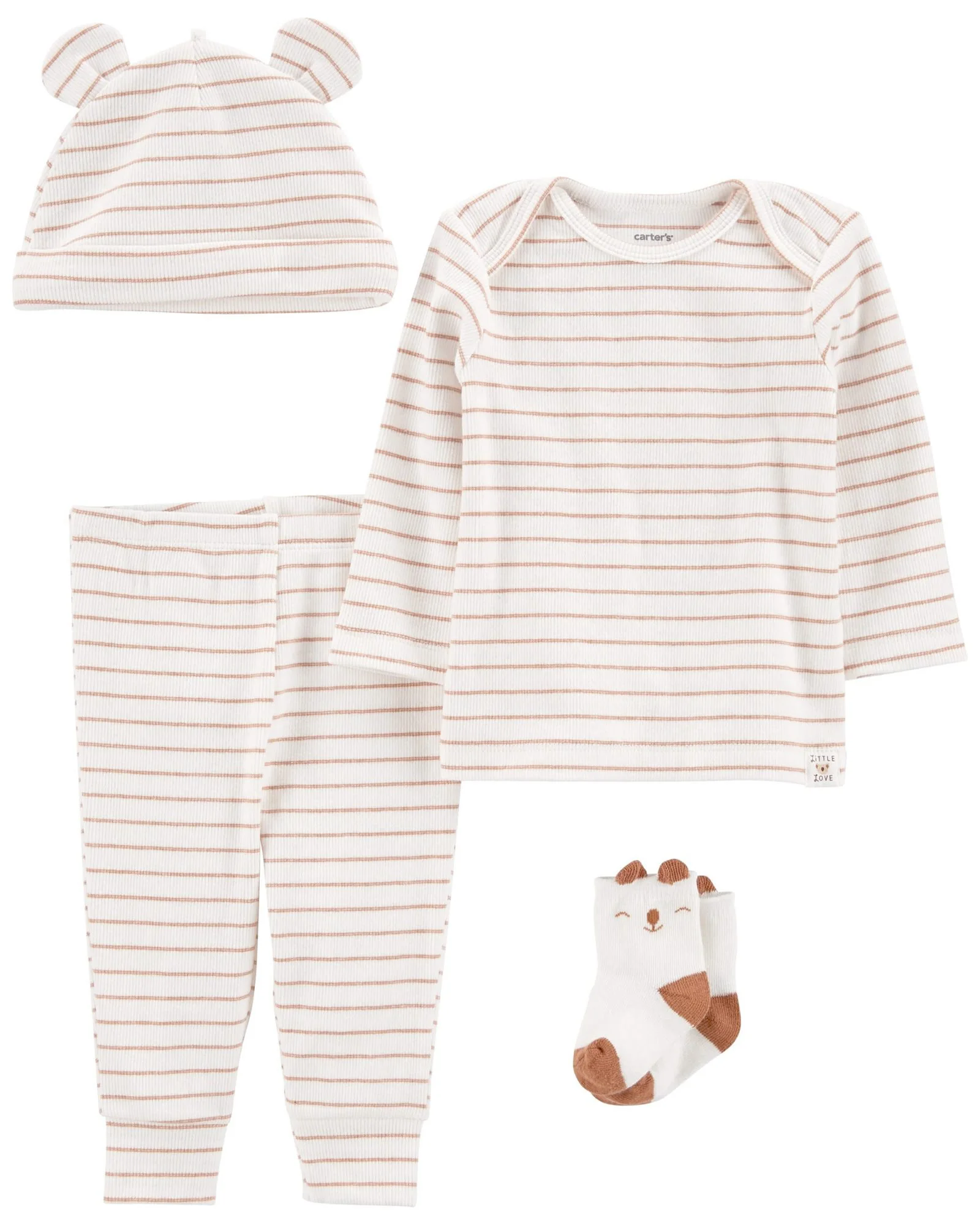 Carter's Set 4 piese bebelus Pantaloni, bluza, caciulita si sosete Ursulet foto