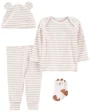 Carter's Set 4 piese bebelus Pantaloni, bluza, caciulita si sosete Ursulet foto