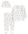 Carter's Set 3 piese Pantaloni, top si caciulita cu flori foto
