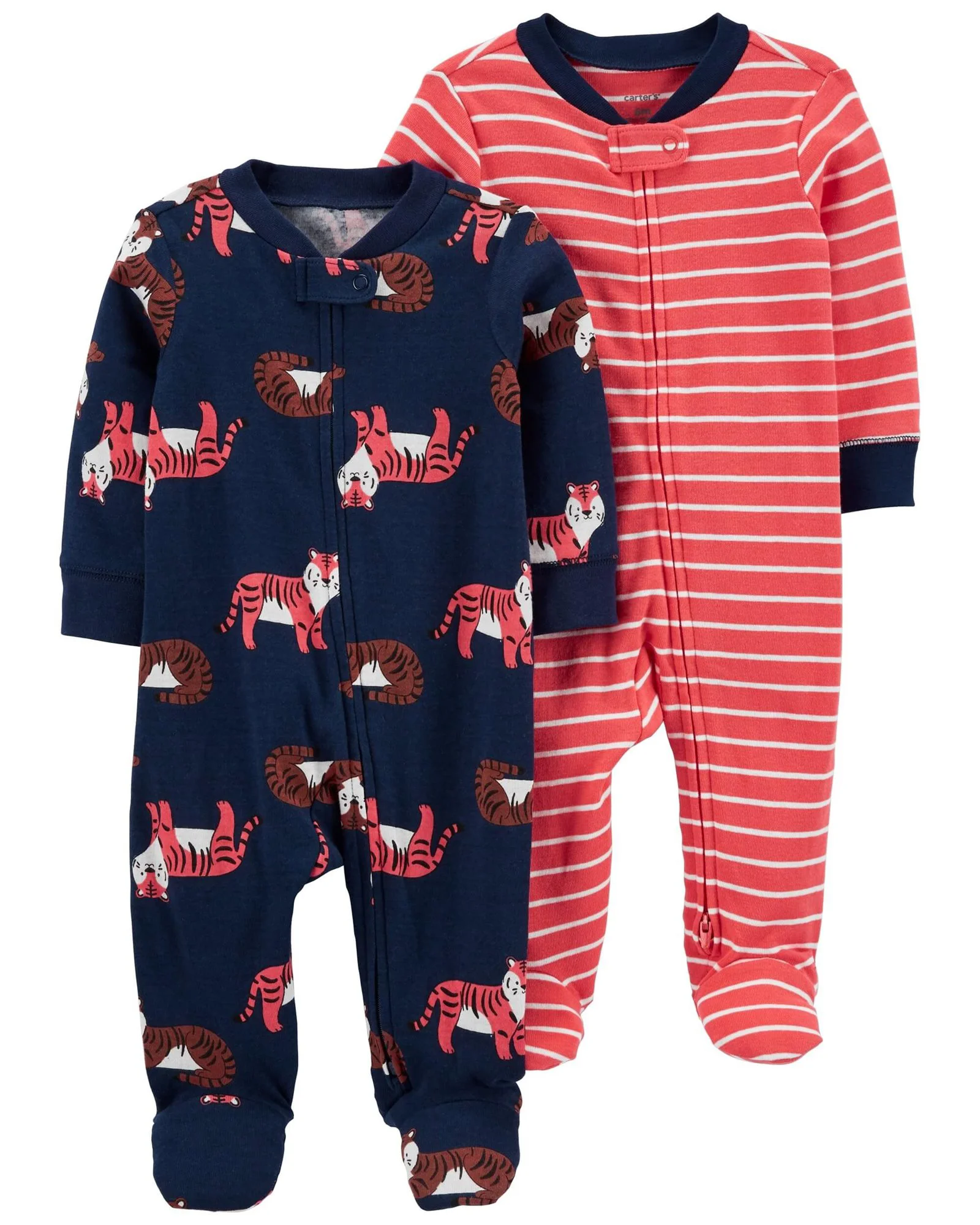 Carter's Set 2 pijamale cu fermoar reversibil Tigru foto