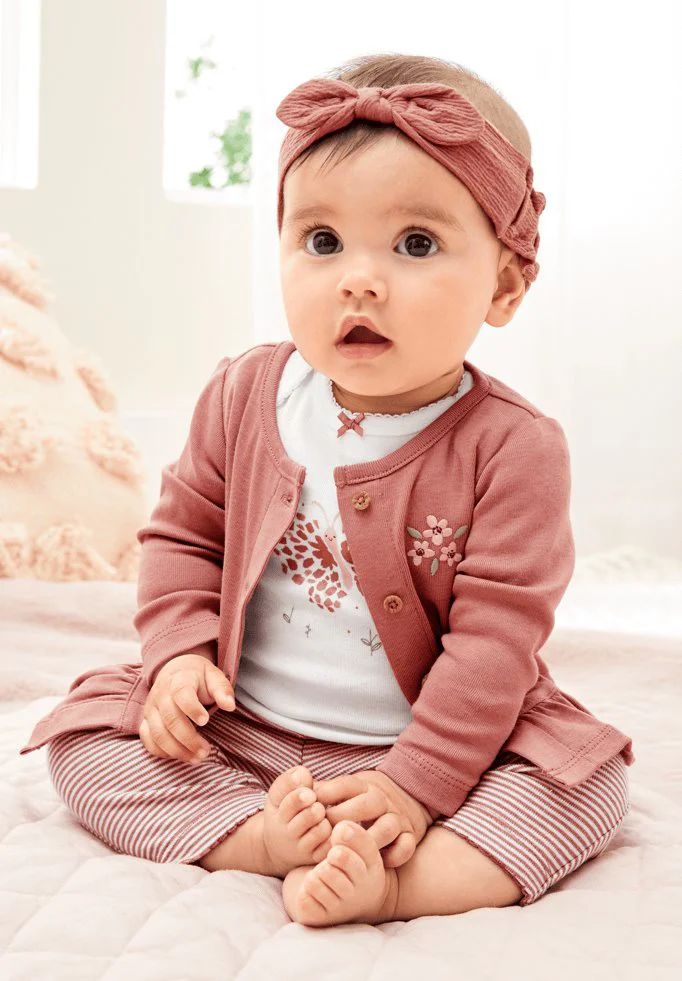 Carter's Set 3 piese Cardigan, pantaloni si body Fluturas