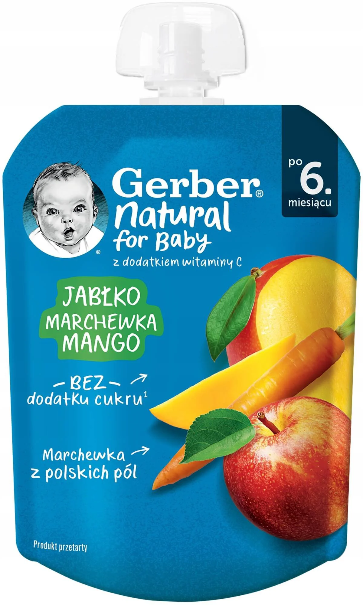 Piure Gerber de mere, morcov si mango (6+ luni), 80 g