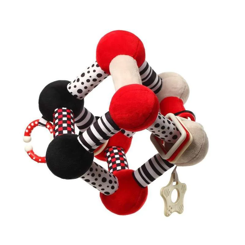image for Jucarie educativa din plus cu inel de dentitie BabyOno Tiny Yoga Cube - C More (0+ luni) foto