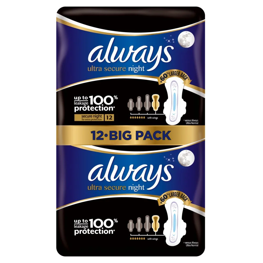 Absorbante Always Ultra Secure Night Duo, 12 buc.