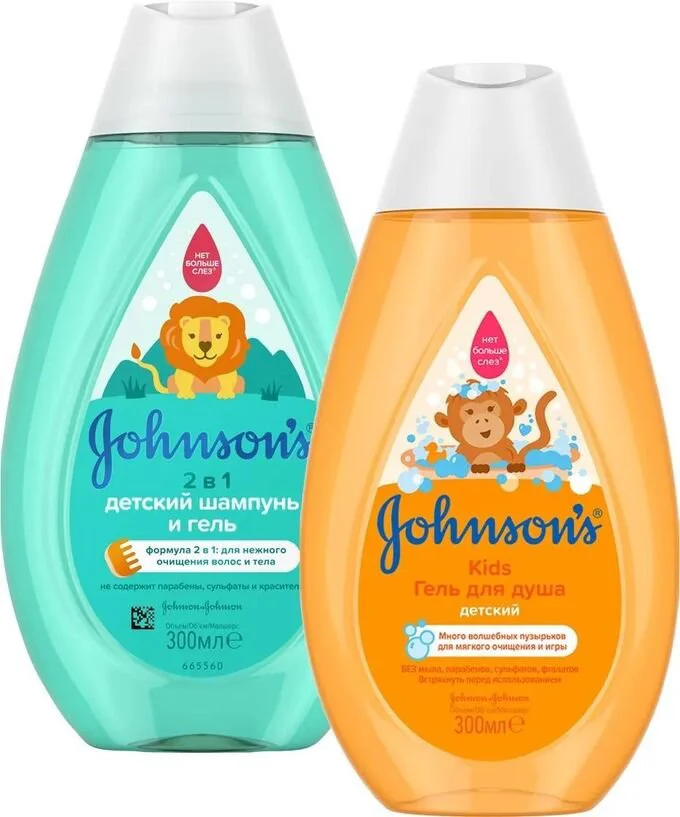 Набор Johnson's Baby шампунь-гель 300мл+гель д/душа 300мл)
