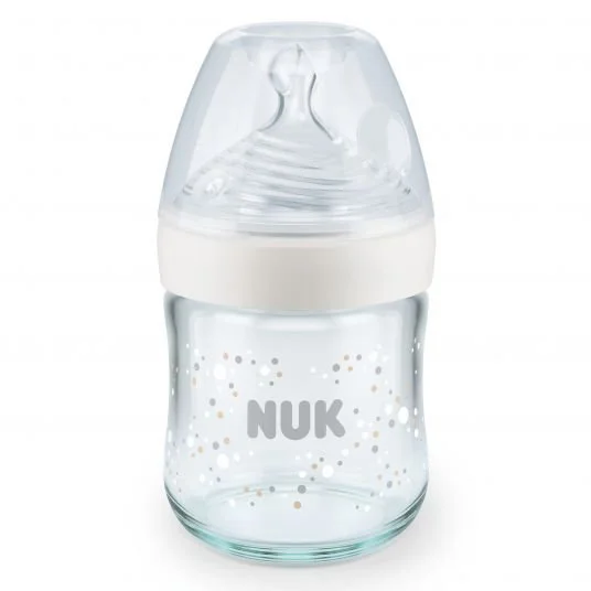 image for Бутылочка стекляннaя NUK Nature Sense с контролем температуры и cиликоновый соски, 120 мл foto