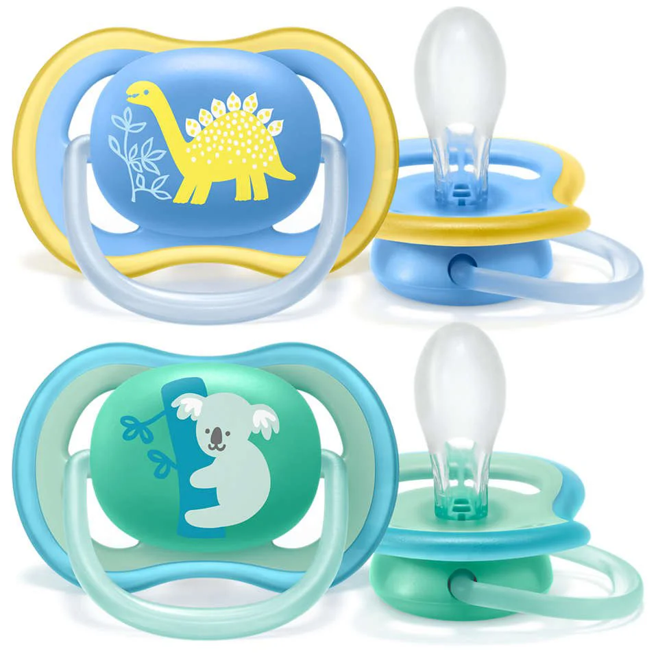 Пустышка силиконовая ортодонтическая Philips AVENT Ultra Air Boy в контейнере (18 мес.+), 2 шт.