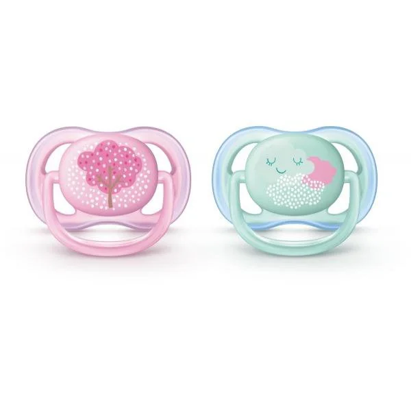Suzete ortodontice din silicon Philips AVENT Ultra Air Girl in cutie (0-6 luni), 2 buc. foto