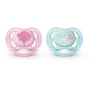 Suzete ortodontice din silicon Philips AVENT Ultra Air Girl in cutie (0-6 luni), 2 buc. foto