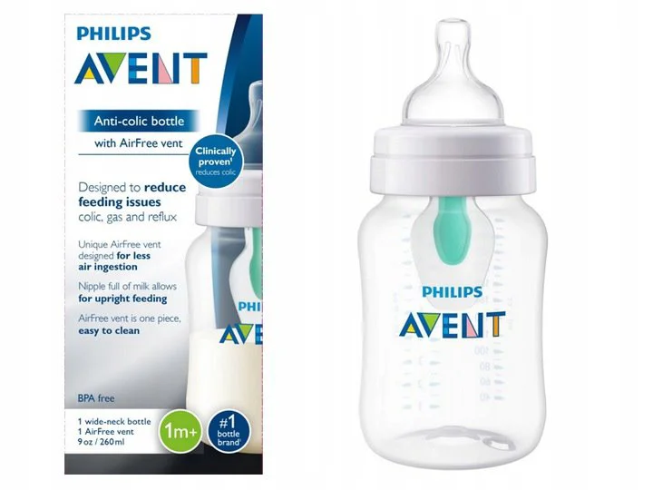 Biberon cu dispozitiv anticolici Philips Avent AirFree cu dispozitiv anticolici, 260 ml. foto