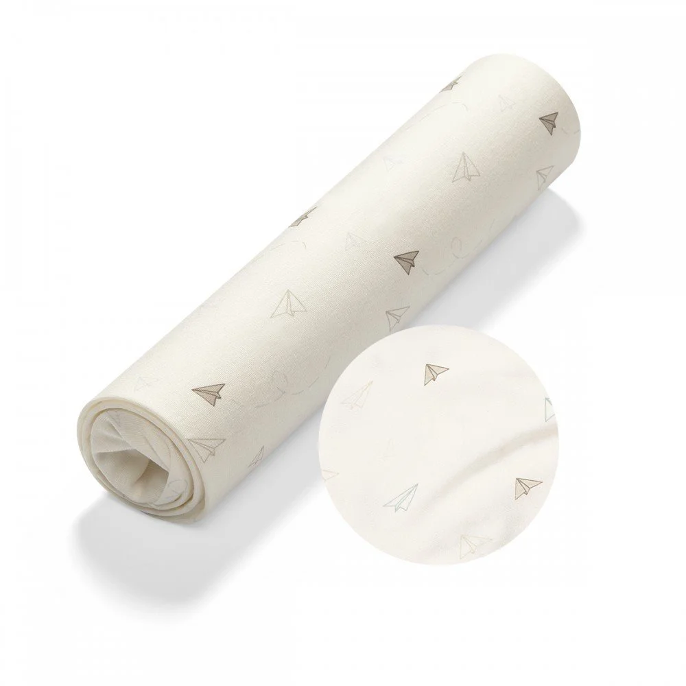 image for Бамбукoвaя простынь с резинкой для детской кроватки BabyOno Paper Planes, 120 x 60 см foto
