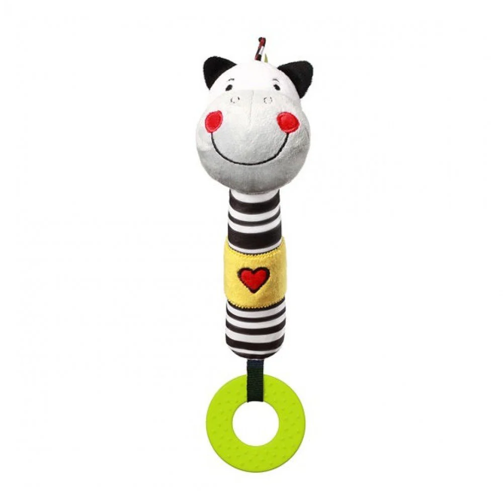 Jucarie de plus cu sunete si inel dentitie BabyOno Zebra Zack foto