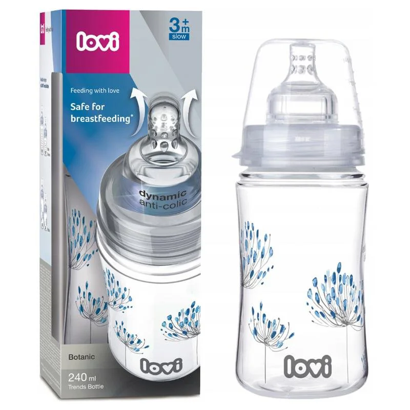 Biberon din plastic LOVI Botanic (3+ luni), 240 ml foto