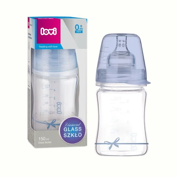 Бутылочка стеклянная Lovi Baby Shower Boy (0+ мec), 150 мл foto