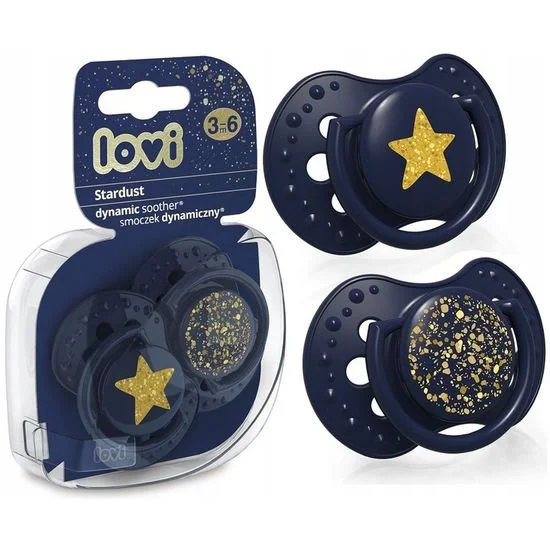 Suzeta dinamica din silicon Lovi Stardust (0-3 luni), 2 buc.