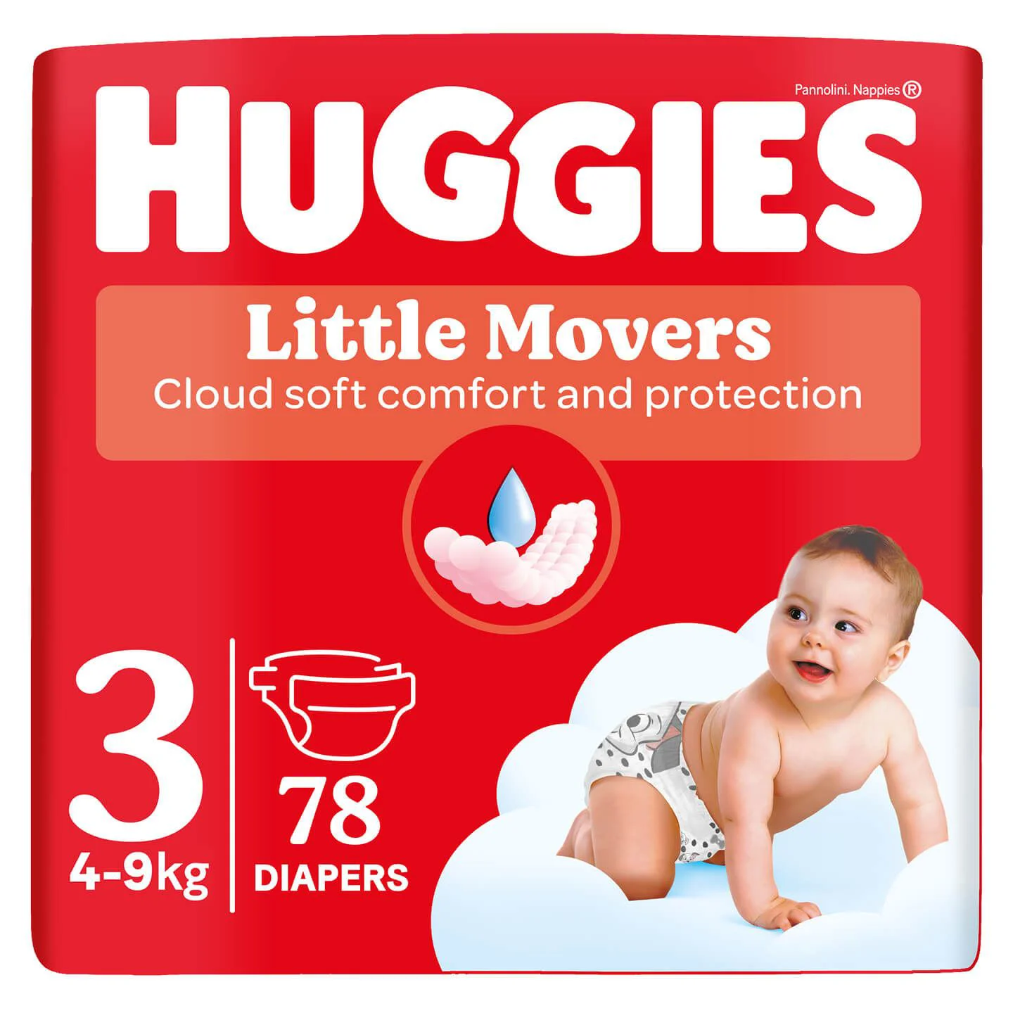 image for Подгузники Huggies Little Movers Mega 3 Unisex (5-9 кг), 78 шт. foto