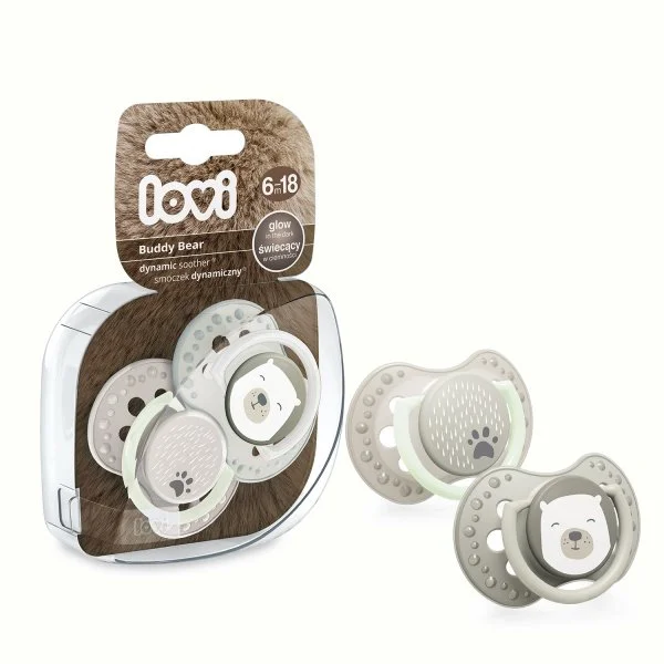 Suzeta dinamica din silicon Lovi Buddy Bear (6-18 luni), 2 buc. foto