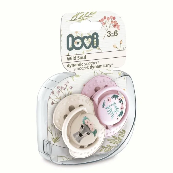 Suzeta dinamica Lovi Wild Soul Girl din silicon (0-3 luni), 2 buc.
