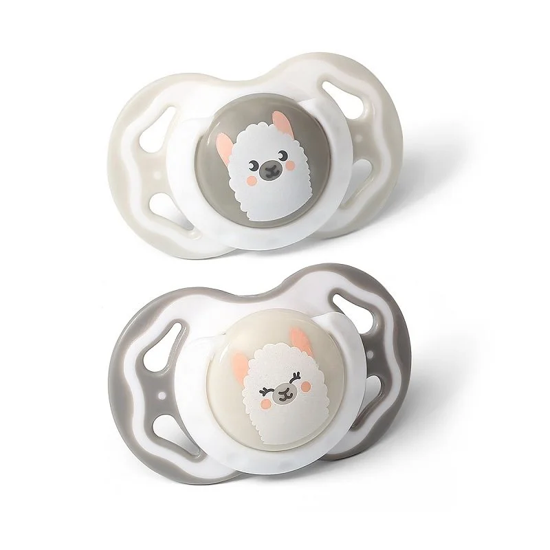 image for Suzeta simetrica BabyOno din silicon Gri (6-18 luni), 2 buc. foto