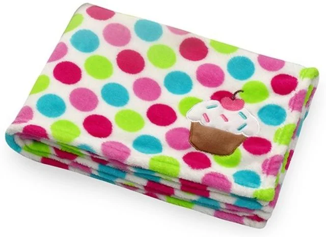image for Paturica microfibra BabyOno Cupcake cu sunet si broderie, 75x100 cm foto