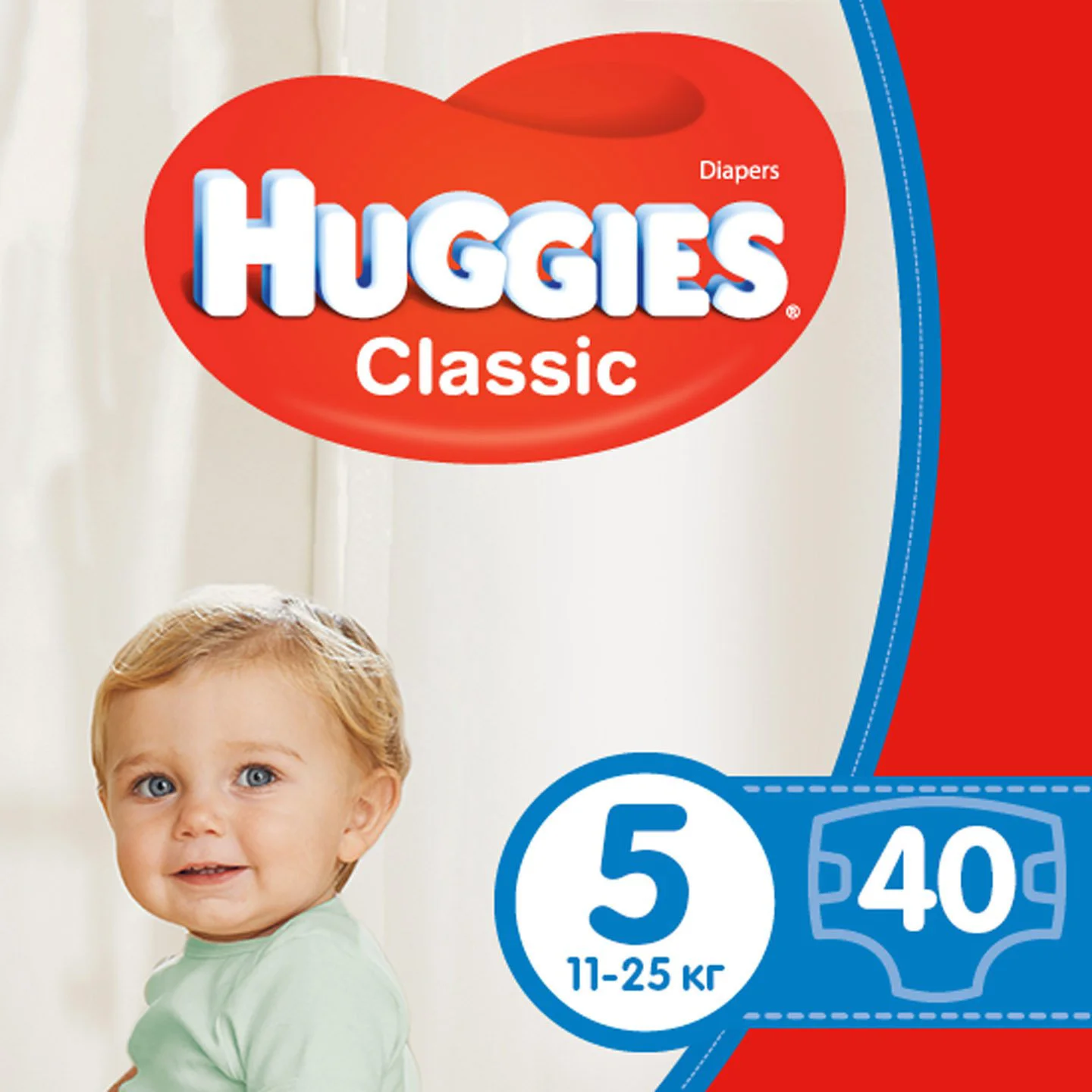 Scutece Huggies Classic Mega 5 (11-25 kg), 40 buc.