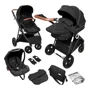 Коляска 3 в 1 BabyGo AIR Halime Black, рама Black