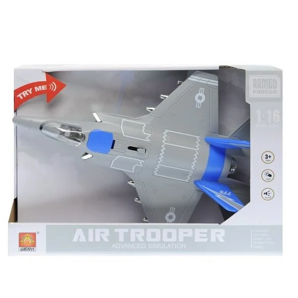 image for Avion cu inertie Wenyi Jet Fighter cu lumini si sunet, 1:20 foto