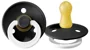 Suzeta rotunda BIBS Black Night din latex (0-6 luni) foto
