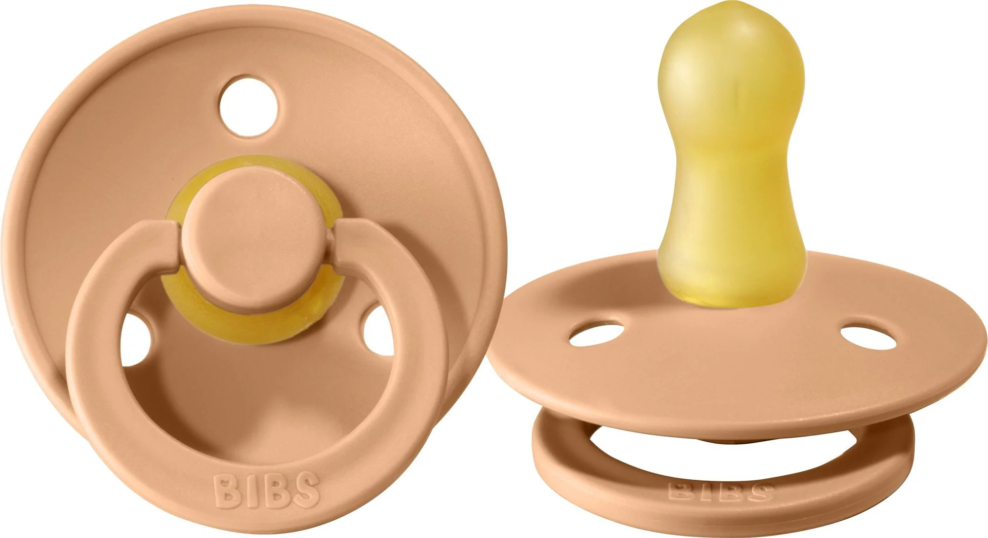 Suzeta rotunda BIBS Peach din latex (0-6 luni) foto
