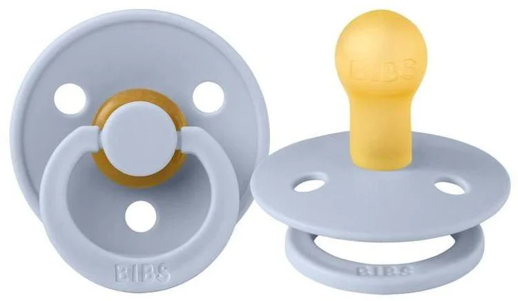 Suzeta rotunda BIBS Dusty Blue din latex (6-18 luni) foto