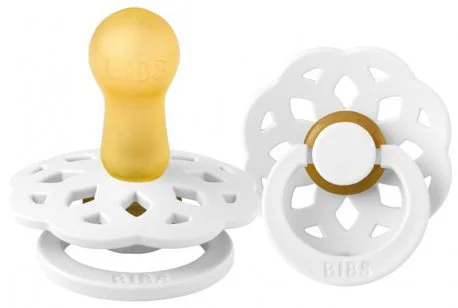 Suzeta rotunda BIBS Boheme White din latex (0-6 luni) foto