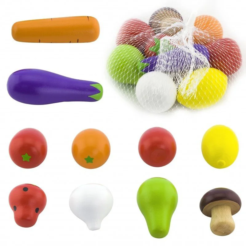 Jucarie din lemn Viga Toys Fructe si Legume, 10 buc. foto