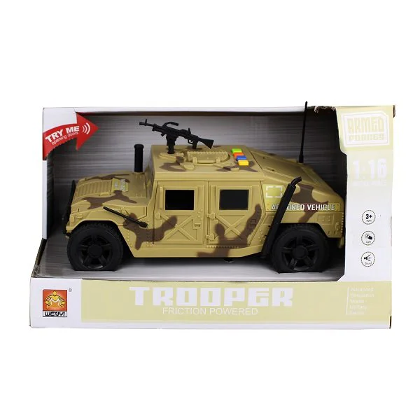 Masina cu inertie Wenyie Military Armored cu lumini si sunet, 1:16 foto