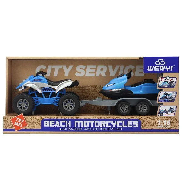 Masinuta cu inertie Wenyi Scooter Albastru, 1:16 foto