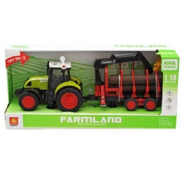 image for Tractor cu inertie Wenyi Trailered Farm Tractor cu sunete si cu lumini, 1:16 foto