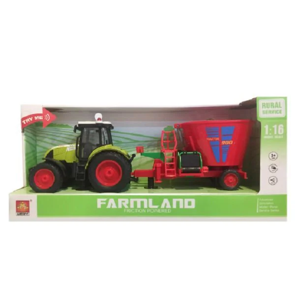 image for Tractor cu inertie Wenyi Trailered Farm Tractor cu sunet si lumina, 1:16 foto