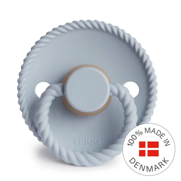 Suzeta rotunda din latex FRIGG Rope Powder Blue (0-6 luni) foto