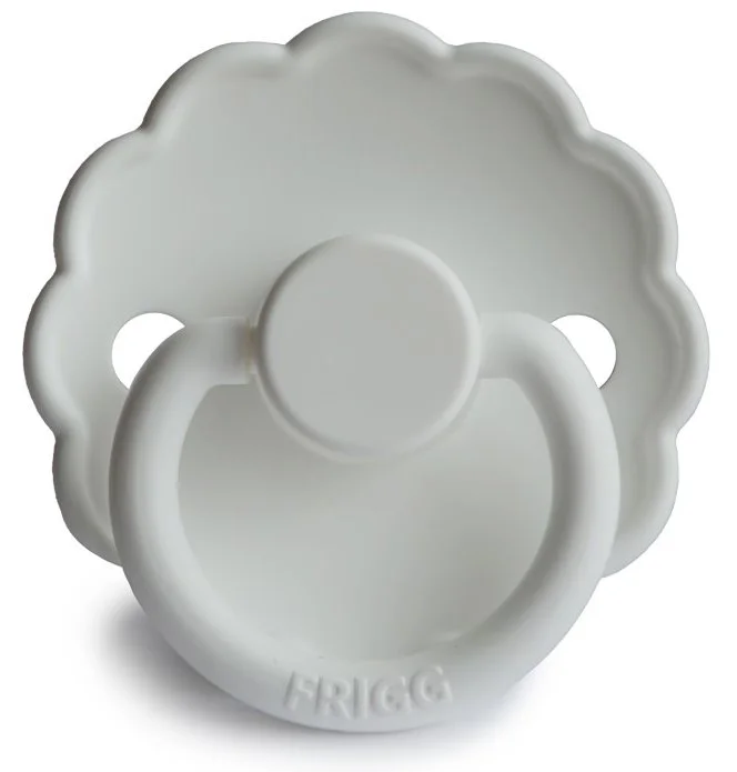 Suzeta rotunda din silicon FRIGG Daisy Bright White (0-6 luni) foto