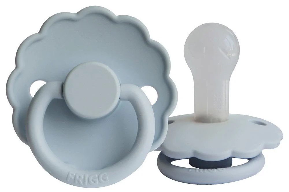 Suzeta rotunda din silicon FRIGG Daisy Powder Blue (6-18 luni) foto